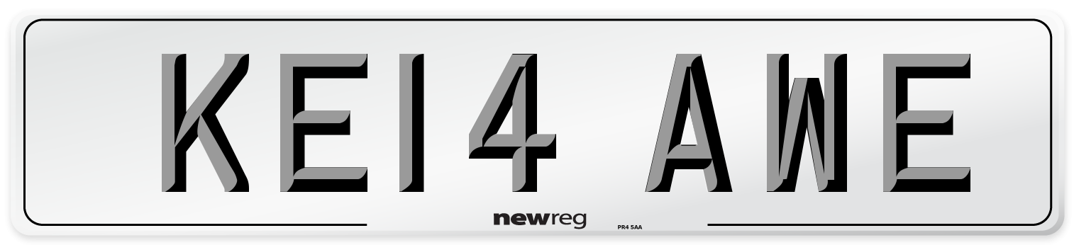 KE14 AWE Number Plate from New Reg